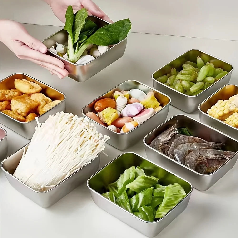 6-Piece Stainless Steel Leakproof Stackable Food Containers
