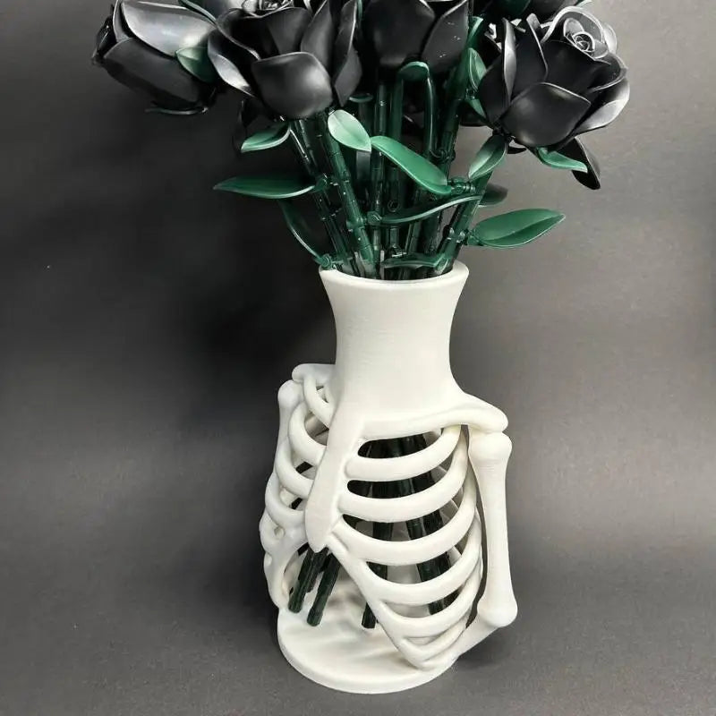 3D Printed Skeleton Ribcage Vase | Gothic Halloween Décor