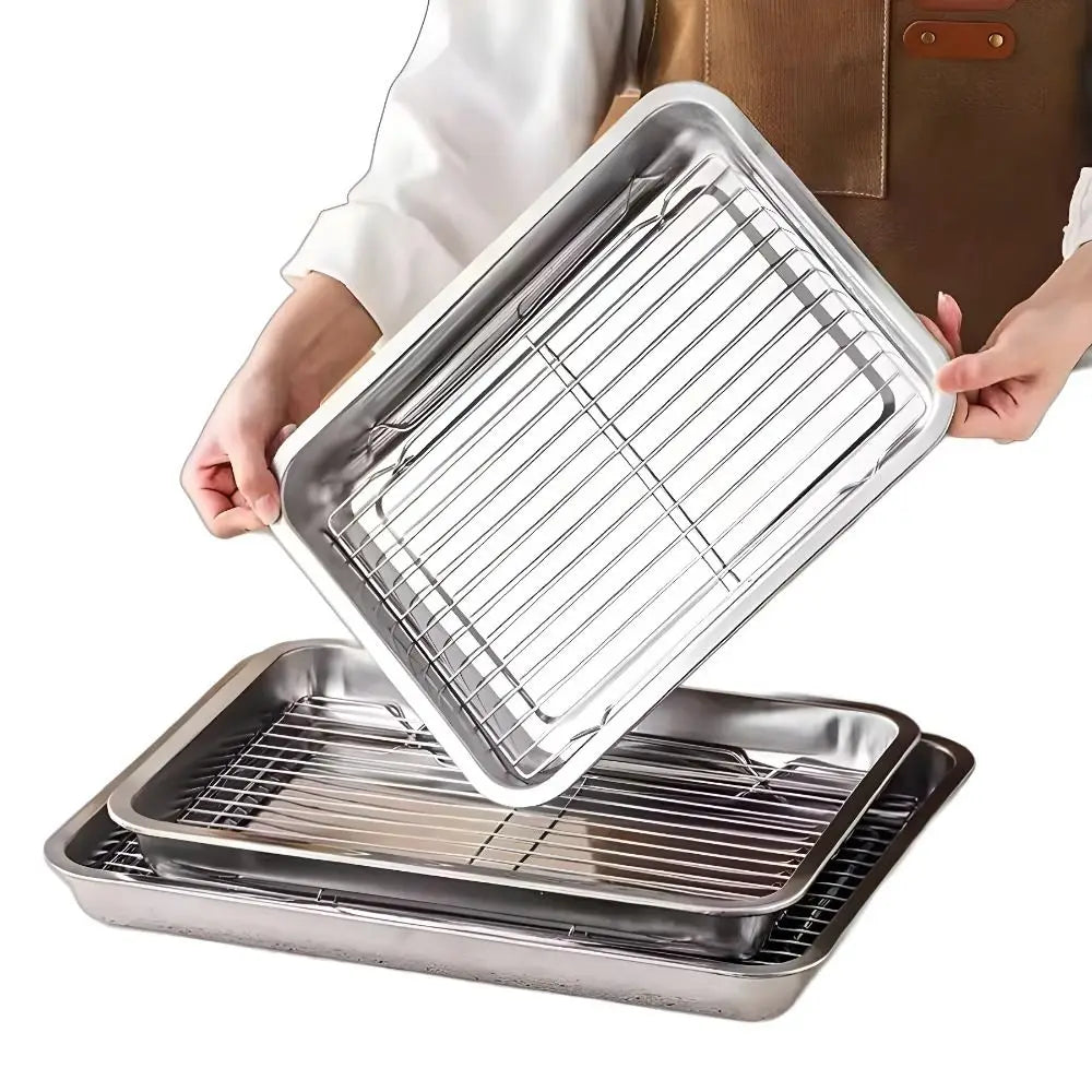 Stainless Steel Baking Pan with Removable Cooling Rack