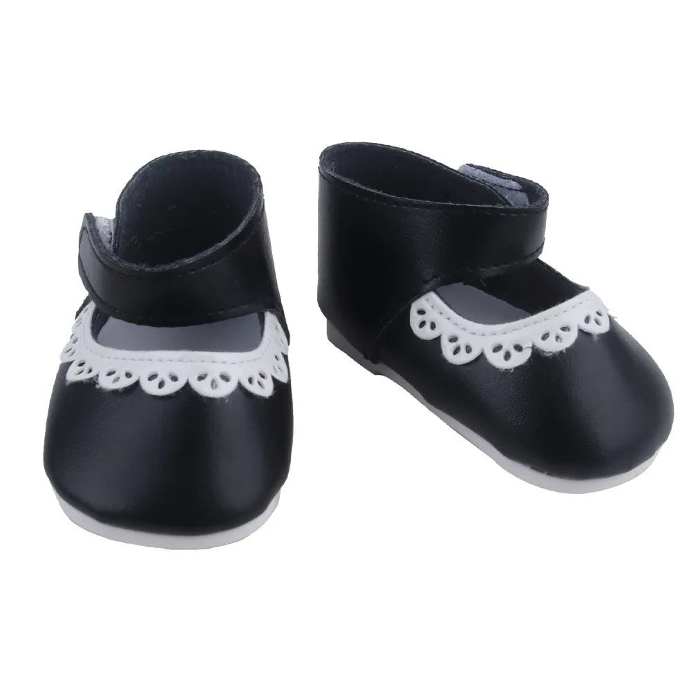 PU Leather Ruffle Mini Doll Shoes 8cm for 55cm / 22-Inch Dolls