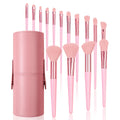 15-Piece Pink Makeup Brush Set with Storage Barrel | Nixie