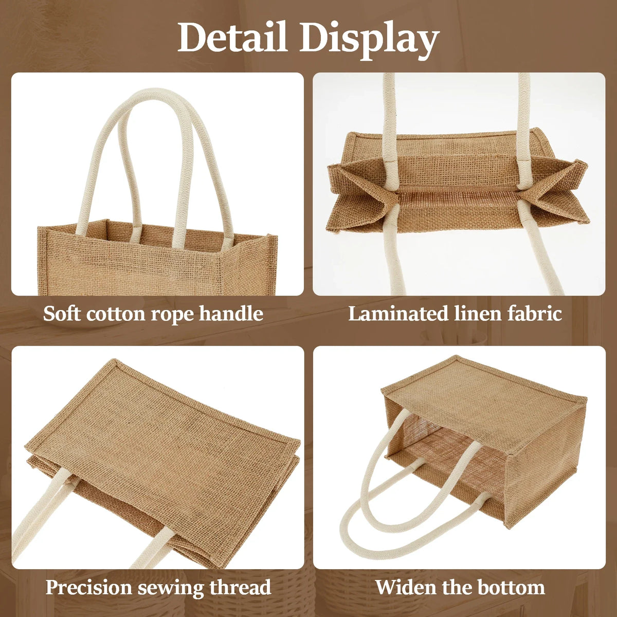 Mini Burlap Tote Bags 12-Pack – Reusable Jute Gift Bags