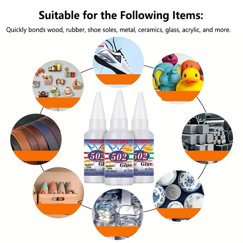 502 Super Strong Quick-Dry Adhesive | Multi-Surface Liquid Glue