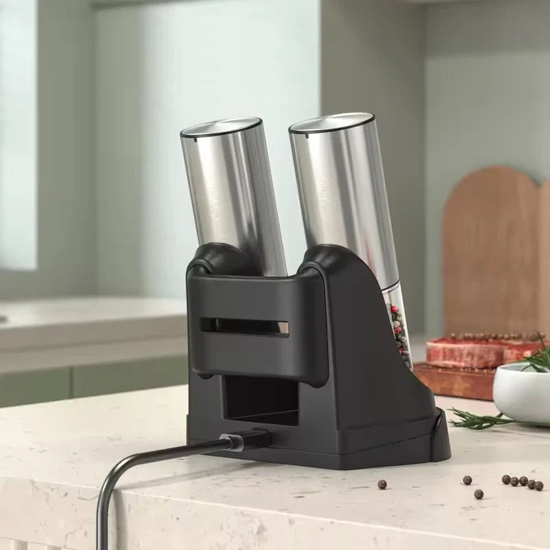 CLITON Electric Salt & Pepper Grinder – USB Rechargeable Set
