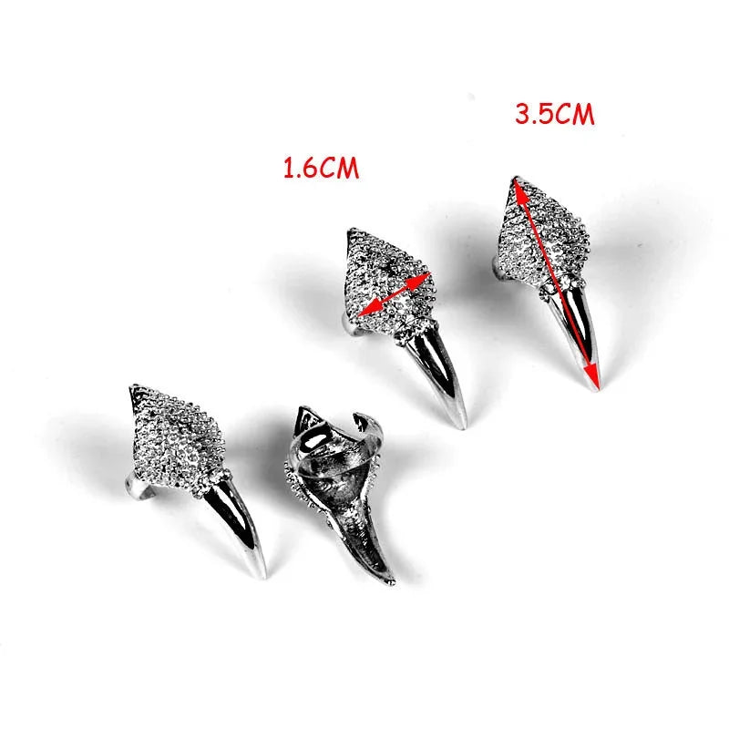 Silver Plated Punk Falcon Claw Nail Ring – Adjustable Unisex