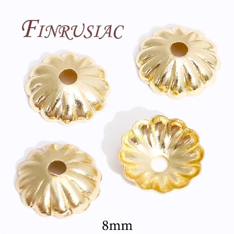 18K/14K Gold Plated Flower Bead Caps – DIY Jewelry Spacers