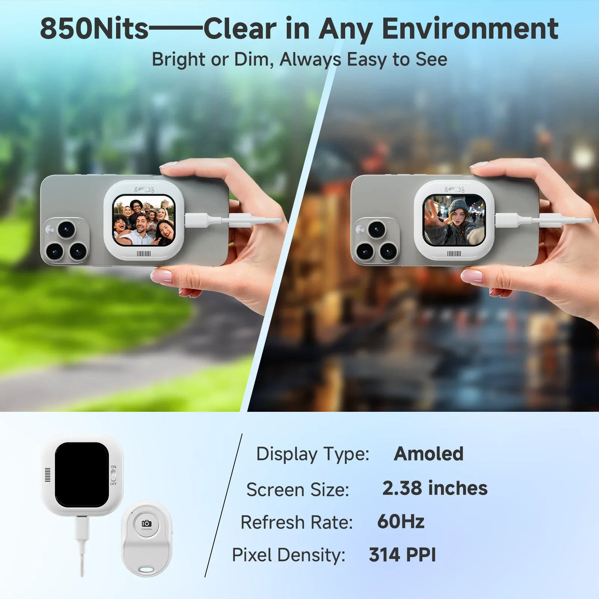 Vlogmate Mini iPhone Selfie Screen – Rear Camera Vlog Display