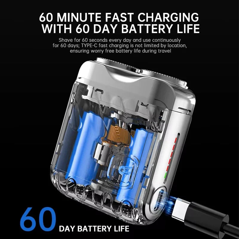 R-12 Mini Portable Electric Shaver – Wet & Dry Type-C Razor