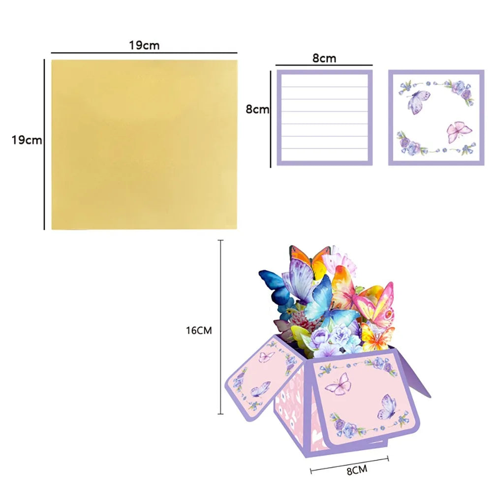 3D Pop-Up Floral Butterfly Birthday Greeting Card | Paper Craft
