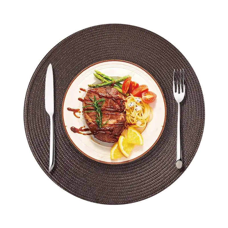 Round 38cm Woven Christmas Placemat – Heat-Resistant Table Mat