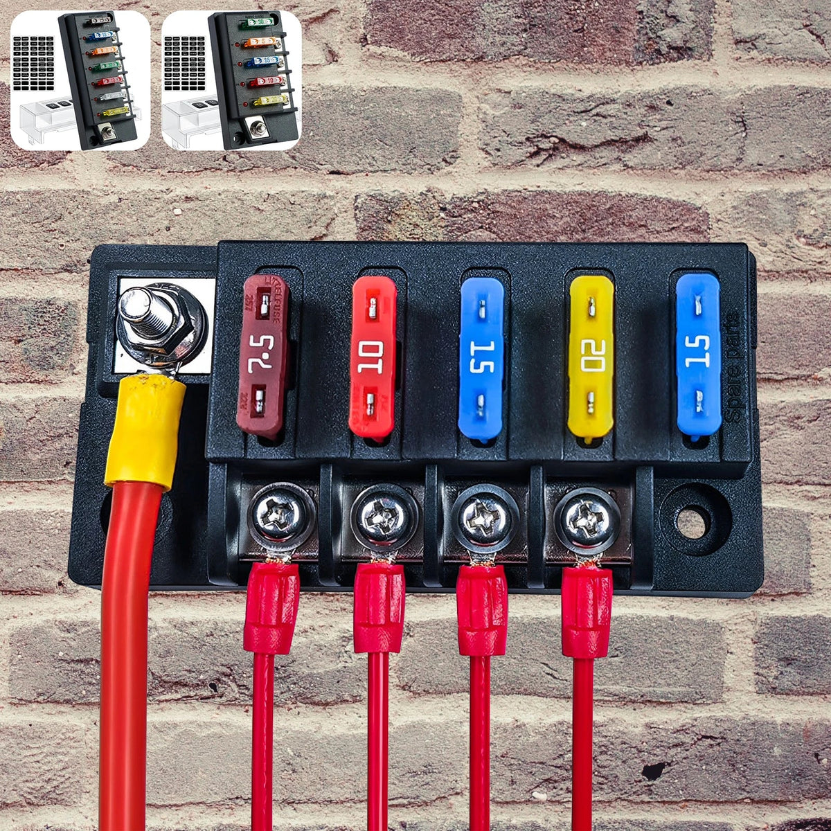 12V Blade Fuse Block 4/6 Circuit with LED Indicator – Car & Marine