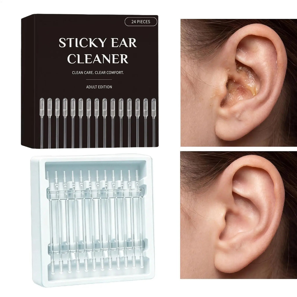 Reusable Sticky Ear Cleaning Sticks 24-Pack + Storage Case