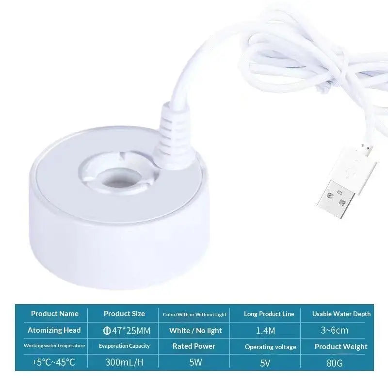 USB Ultrasonic Mist Maker Fogger with 4 LED Lights | Atomizer