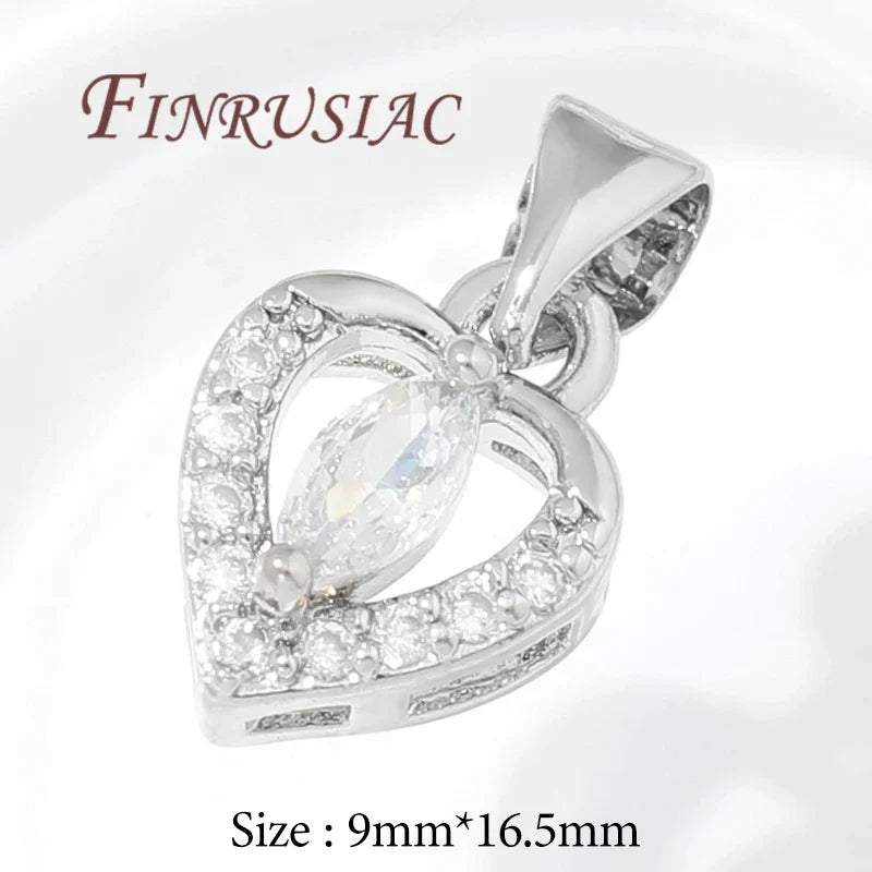 18K Gold Plated Zircon Charms – Sun Heart Star Pendants DIY
