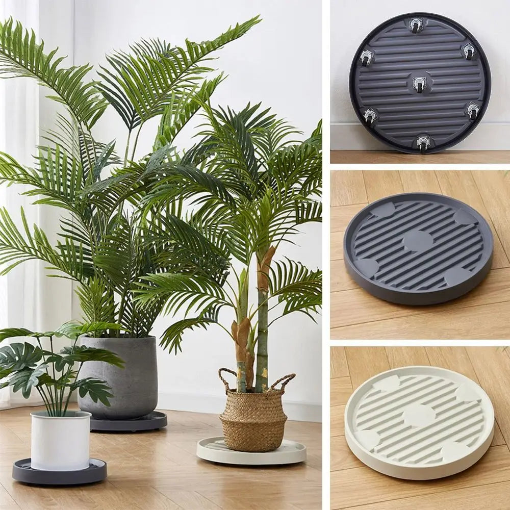 Rolling Plant Saucer with Wheels – Plastic Drip Tray for Pots