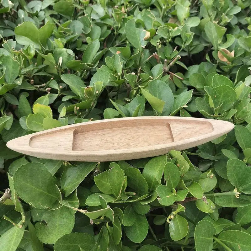 Handcrafted Wooden Boat Model Miniature Vintage Canoe Ornament