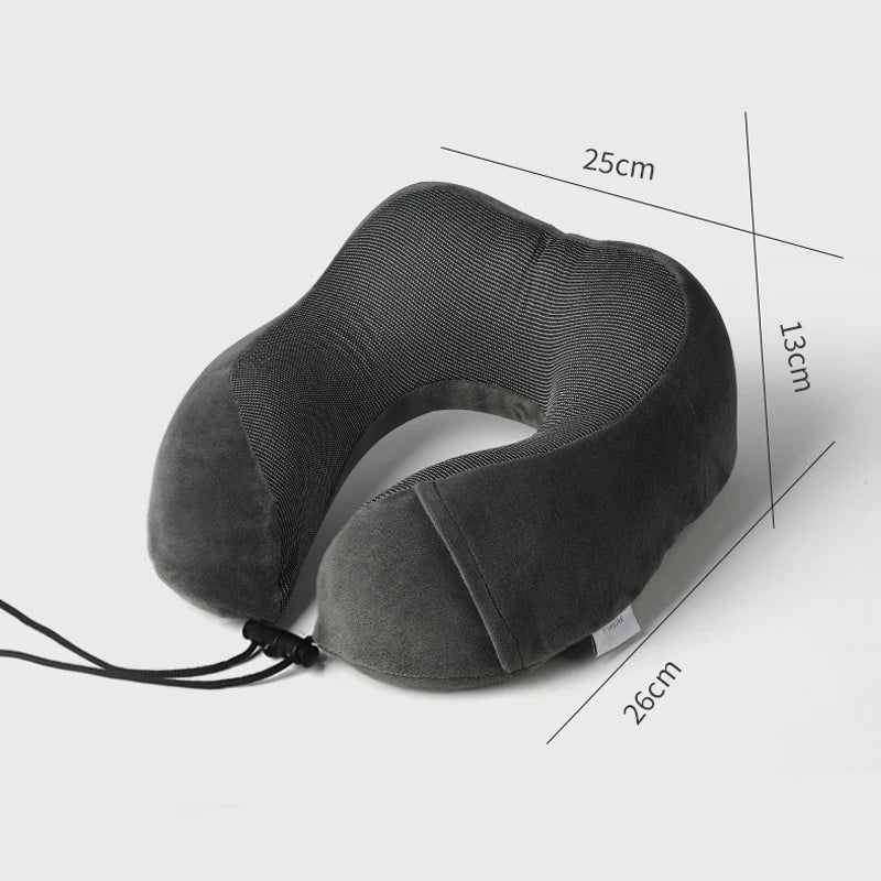 U-Shaped Memory Foam Travel Neck Pillow – Car & Airplane