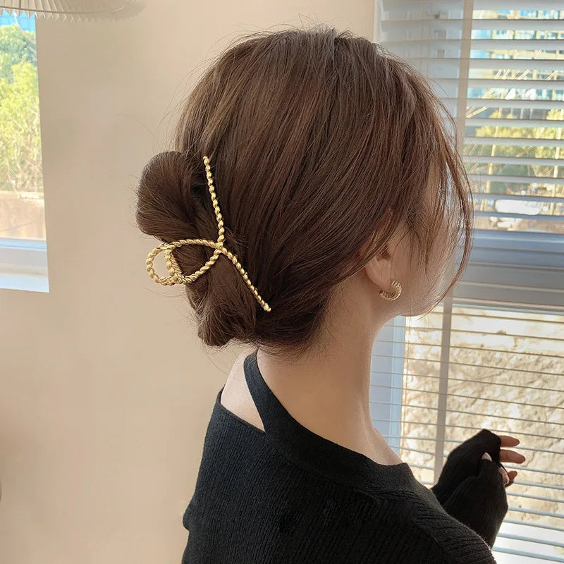 Metal Geometric Hair Claw Clips – Korean Style Barrettes Women