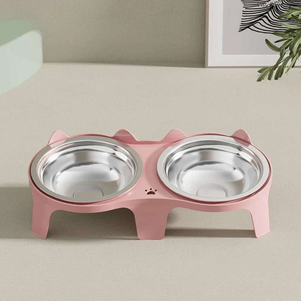 Stainless Steel Anti-Tip Pet Bowl for Cats & Small Dogs