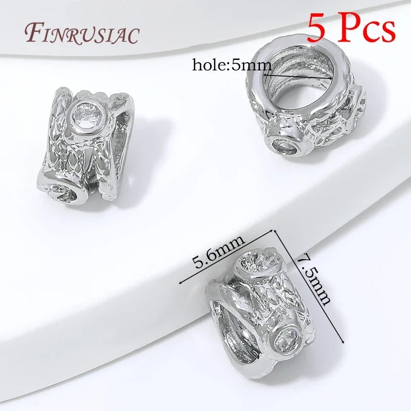 18K Gold Plated Zircon Spacer Beads – Brass DIY Jewelry Findings