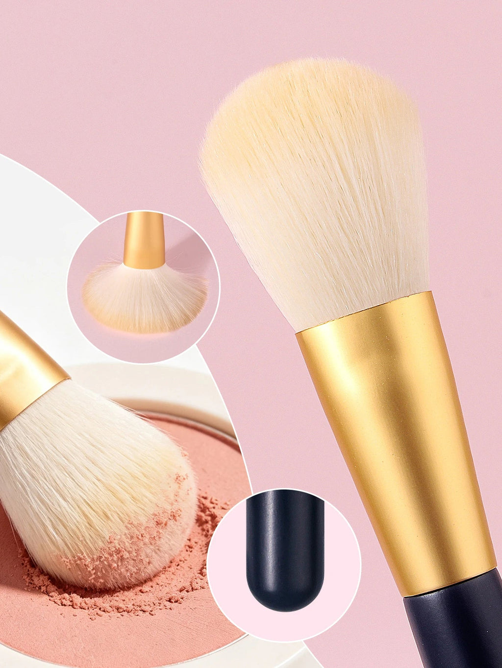 3-Piece Makeup Set: Blush Brush + 2 Water Drop Sponges