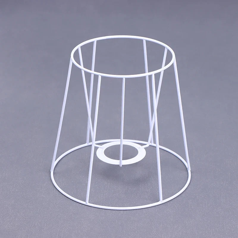 Vintage Iron Wire Lampshade Frame DIY Light Cage Guard Ring