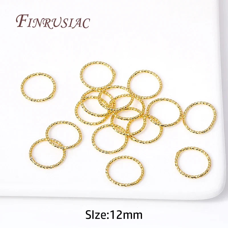 Gold Plated Round Twist Closed Ring Connectors 6–12mm | DIY