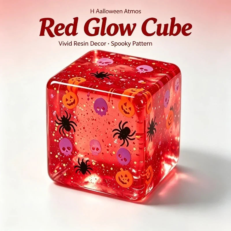 Halloween Squishy Ice Cube Fidget Toy – Pumpkin & Spider