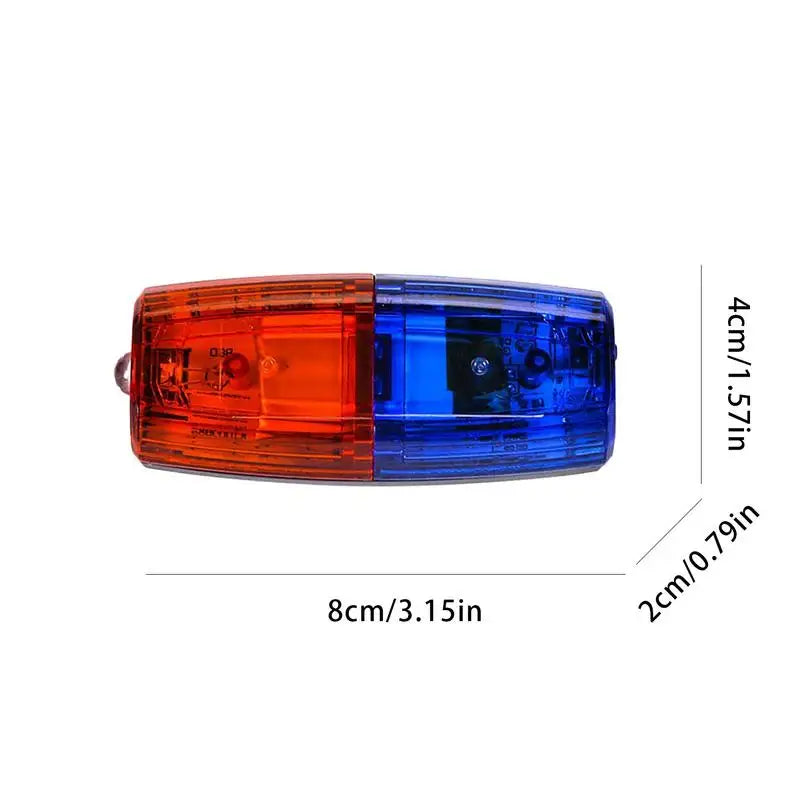 Red Blue LED Clip-On Shoulder Strobe Warning Light | USB
