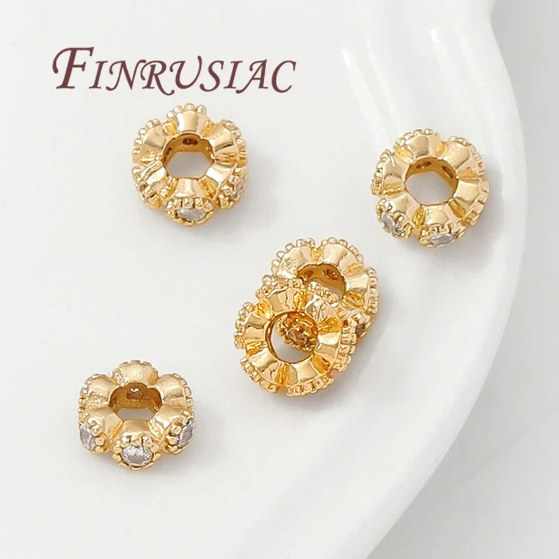 6mm 18K Gold Plated Rhinestone Spacer Beads – DIY Jewelry Making