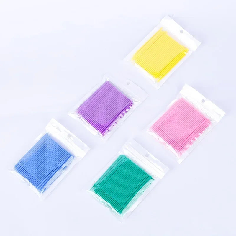 100Pcs Disposable Micro Brush Eyelash Cleaning Sticks | Eye Makeup