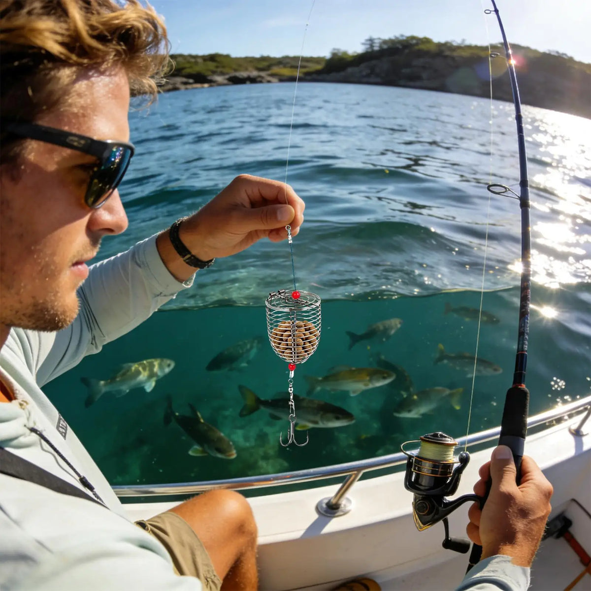 Stainless Steel Fishing Bait Cage Trap – Fresh & Saltwater