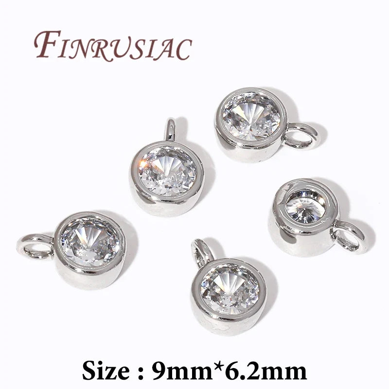 18K Gold Plated Rhinestone Round Charm Pendant – DIY Jewelry