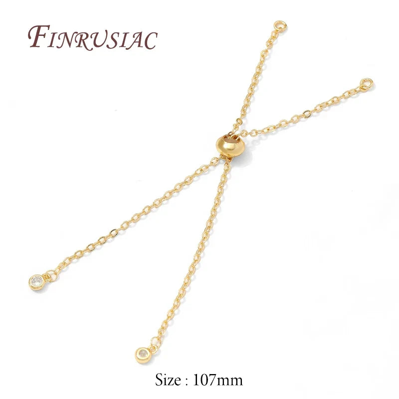18K Gold Plated Sliding Adjustable Bracelet Chain | DIY Jewelry