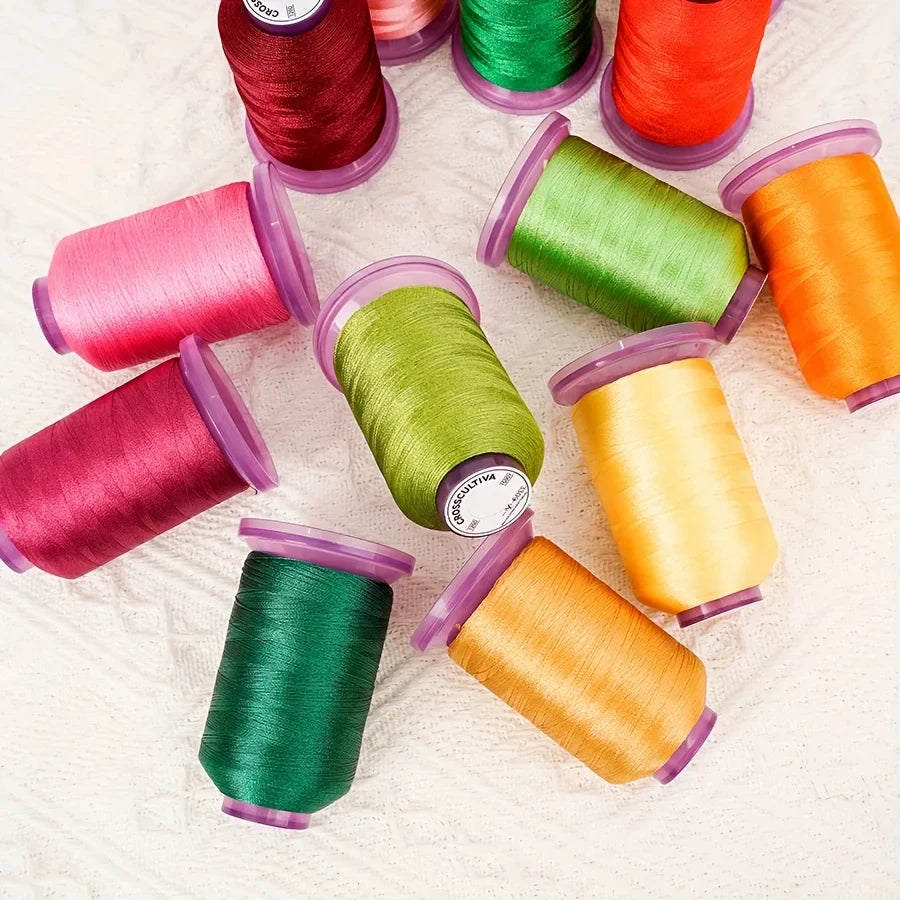 5-Spool Polyester Embroidery Thread Set – 1500 Yards Each