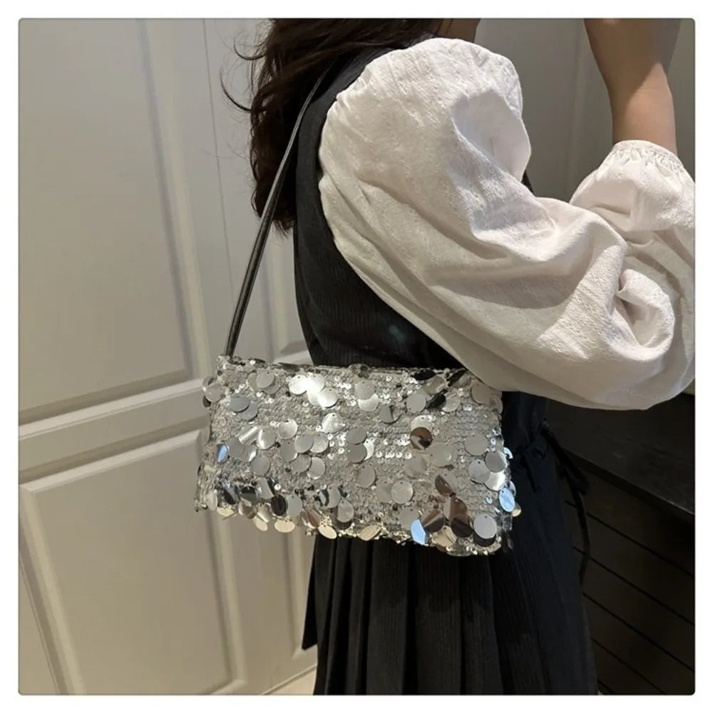 Women's Sequin Shoulder Tote Bag – Large Capacity Evening Bag