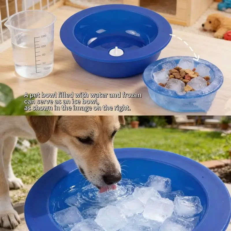 Summer Cooling Dog Bowl – Ice Pet Water Feeder | Cold Retention