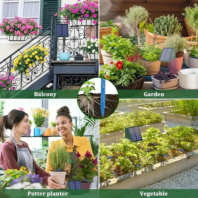 Solar Automatic Drip Irrigation System for Gardens & Raised Beds