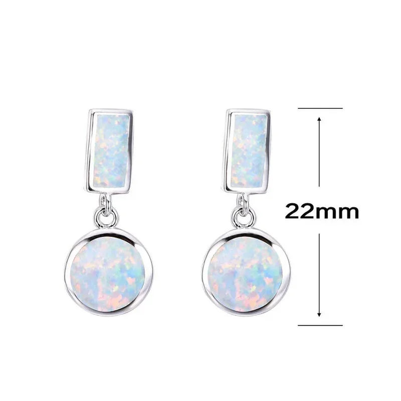 White Simulated Opal Stud Earrings – Trendy Fashion Gift