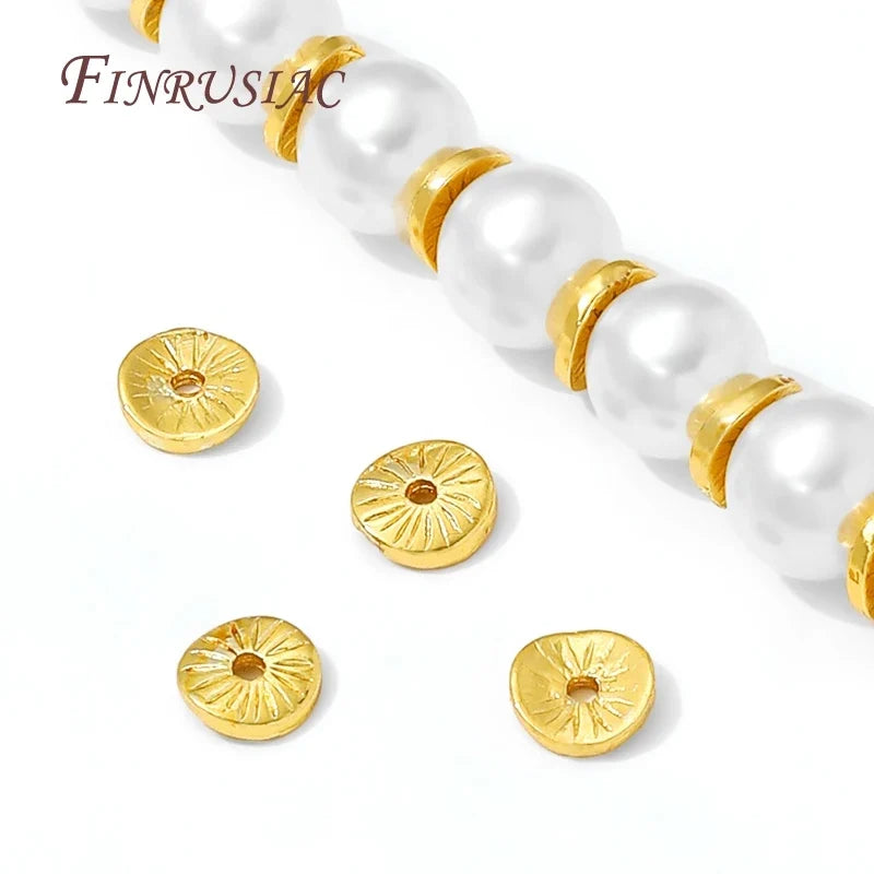 6mm 18K Gold Plated Brass Round Spacer Beads | DIY Jewelry