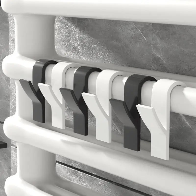 10PCS Rail Hooks for Towels, Clothes & Bathroom Storage | ABS