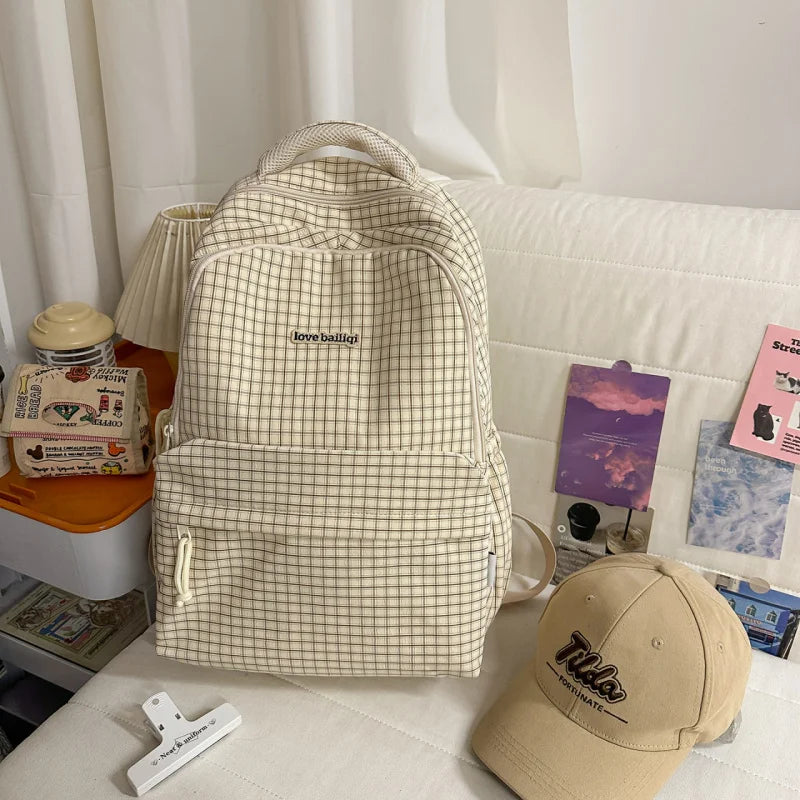 Nixie Plaid Backpack for Women – School & College Bag