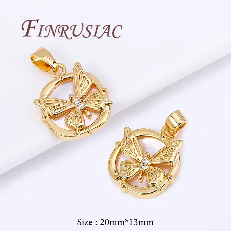 18K Gold Plated Shell Charms – DIY Necklace Pendant Findings