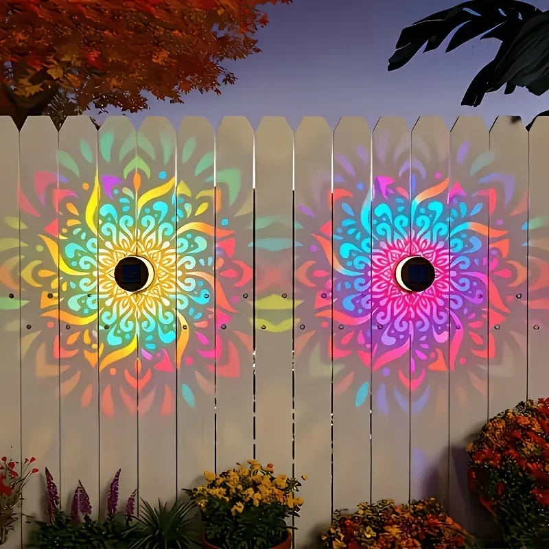 Solar Mandala LED Wall Lamp – Outdoor Waterproof Garden Light