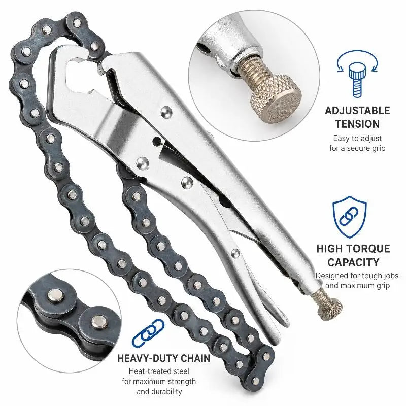 18" Heavy Duty Chain Locking Pliers – Carbon Steel Pipe Clamp