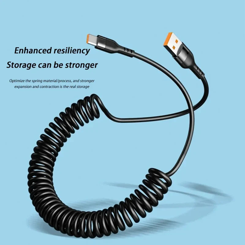 66W Retractable USB-C Fast Charging Cable 5A | 1M–2M