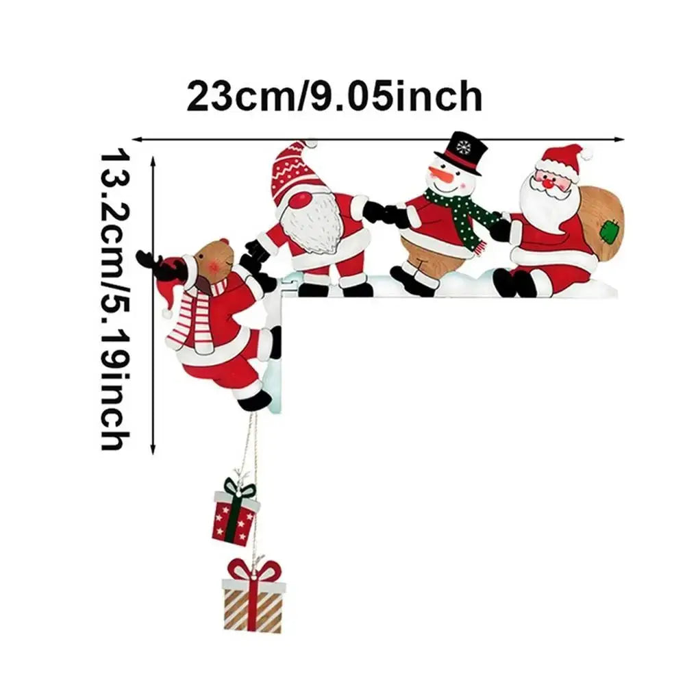 Santa Christmas Door Corner Decor Wooden Pendant Sign