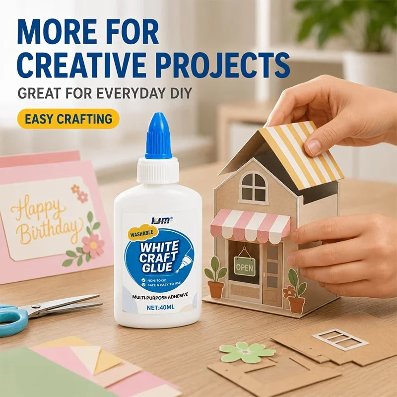 White Craft Glue – Washable Multi-Purpose Adhesive for DIY