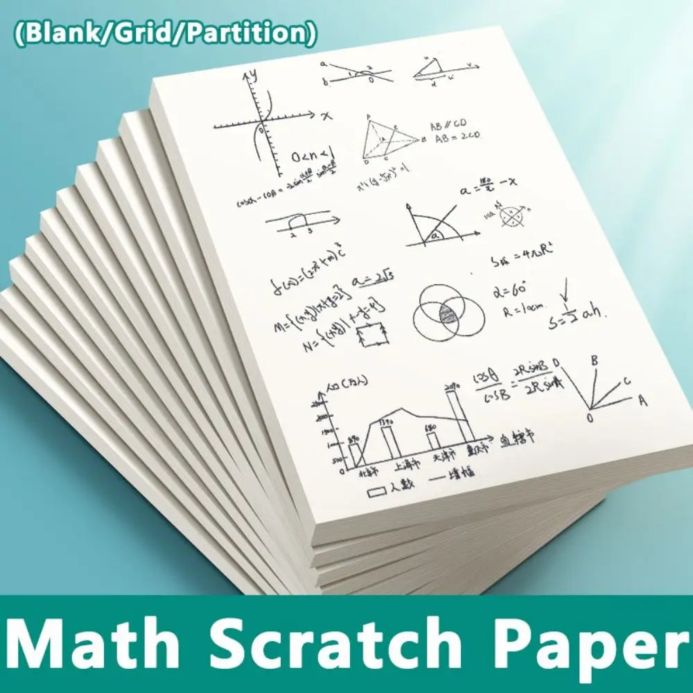 A4/B5 Thickened Scratch Pad – Blank, Grid & Partition | 40/100 Sheets