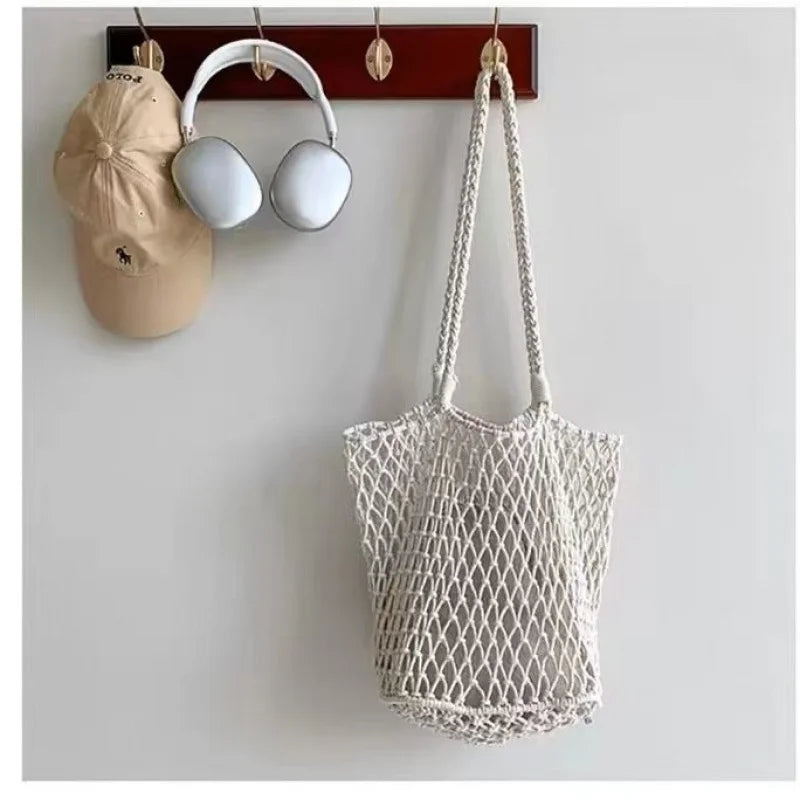Nixie Large-Capacity Hollow-Out Woven Shoulder Bag for Women
